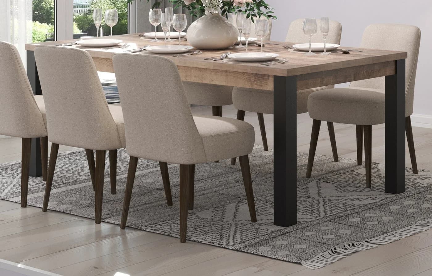 trendteam Esstisch Emile Eiche Tabak Schwarz Modern - Bild 2