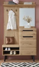 Furn.Design Kompaktgarderobe Ronson Eiche Artisan Schwarz Bild 1
