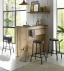 Furn.Design Barschrank Stove Küchentheke Used Wood Anthrazit Bild 4
