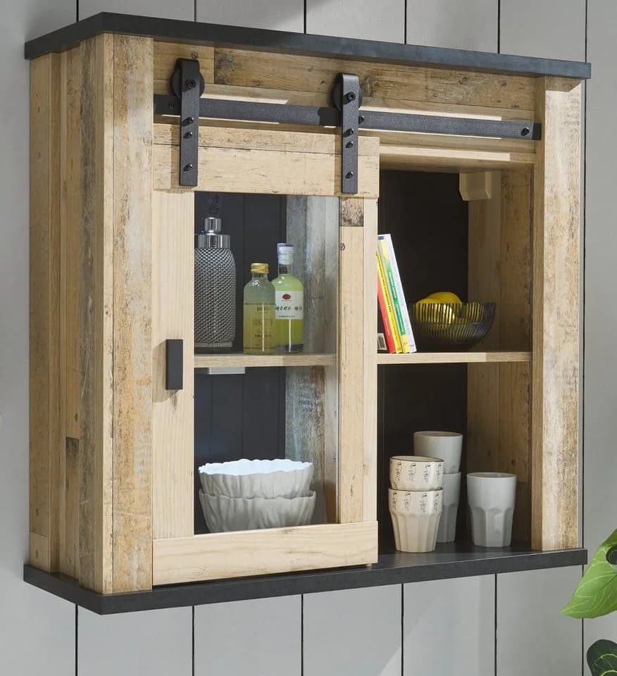 Furn.Design Küchenschrank Stove Wandhängeschrank Used Wood mit Schiebetür - Bild 3