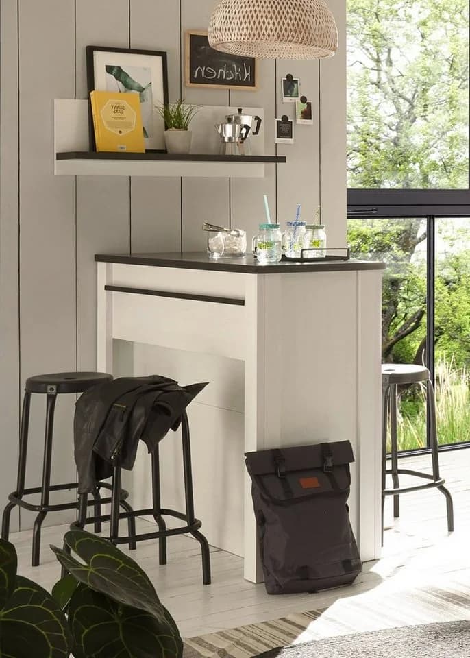 Furn.Design Barschrank Stove Küchentheke weiß Pinie Landhaus
