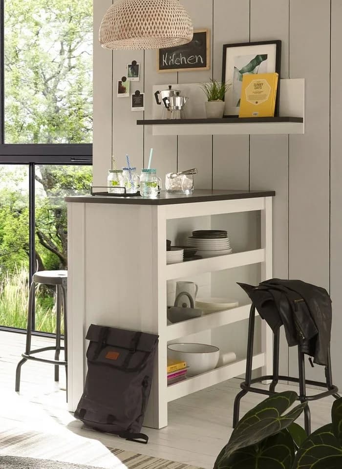 Furn.Design Barschrank Stove Küchentheke weiß Pinie Landhaus - Bild 4