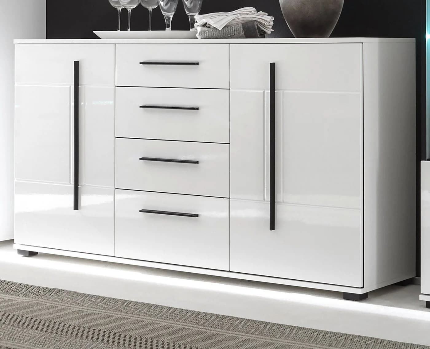 Furn.Design Wohnwand Design-D Weiß Hochglanz mit Soft-Close - Bild 5