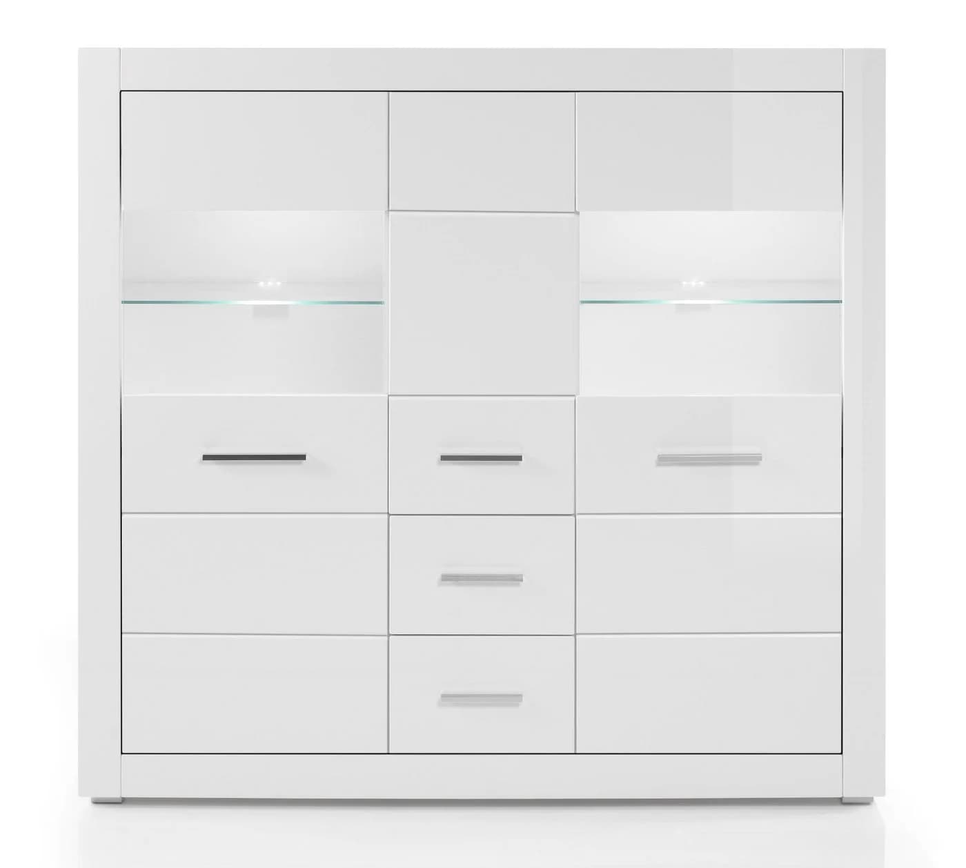 Furn.Design Highboard Carrara Weiß Hochglanz Viel Stauraum - Bild 5