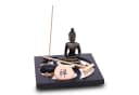 Flanacom Buddhafigur Zen Garten Buddha Figur Räucherstäbchenhalter Set Bild 2