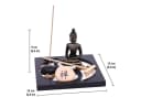 Flanacom Buddhafigur Zen Garten Buddha Figur Räucherstäbchenhalter Set Bild 3