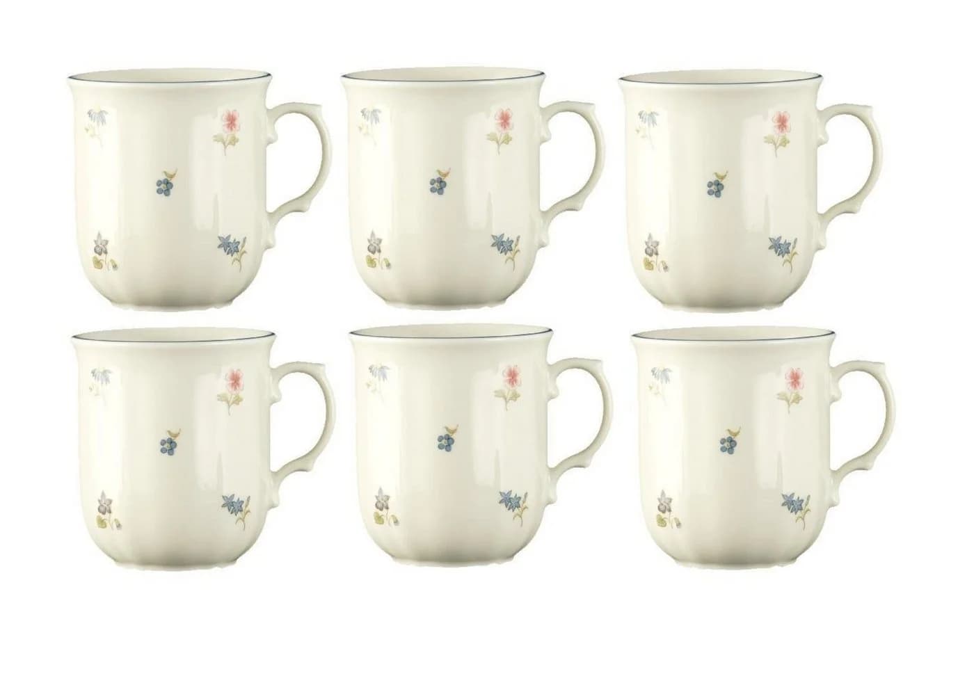 Seltmann Weiden Becher Set 6er Streublume Porzellan Bunt