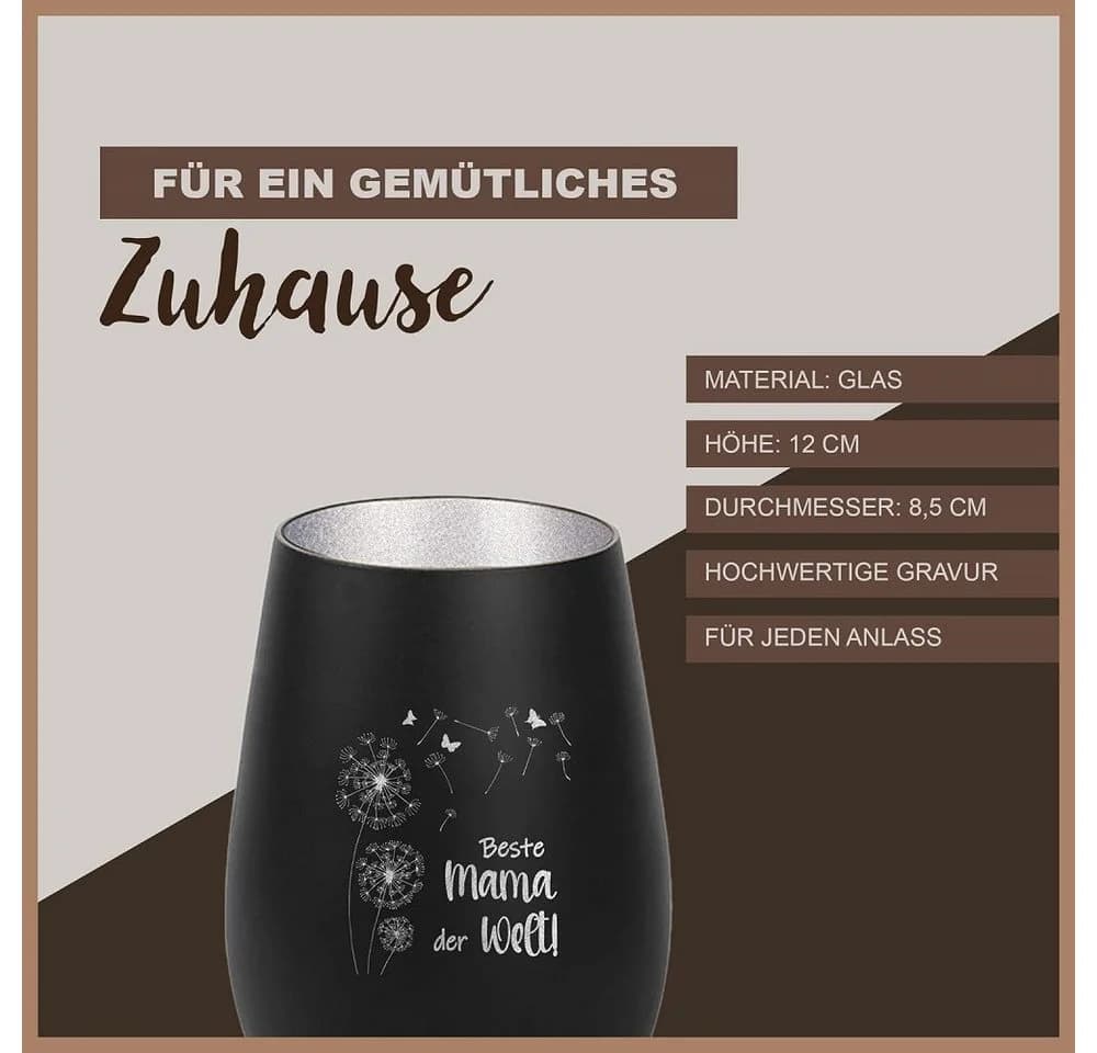 Personalisiertes Porzellan-Windlicht 'Beste Mama der Welt' Lasergravur - Bild 5
