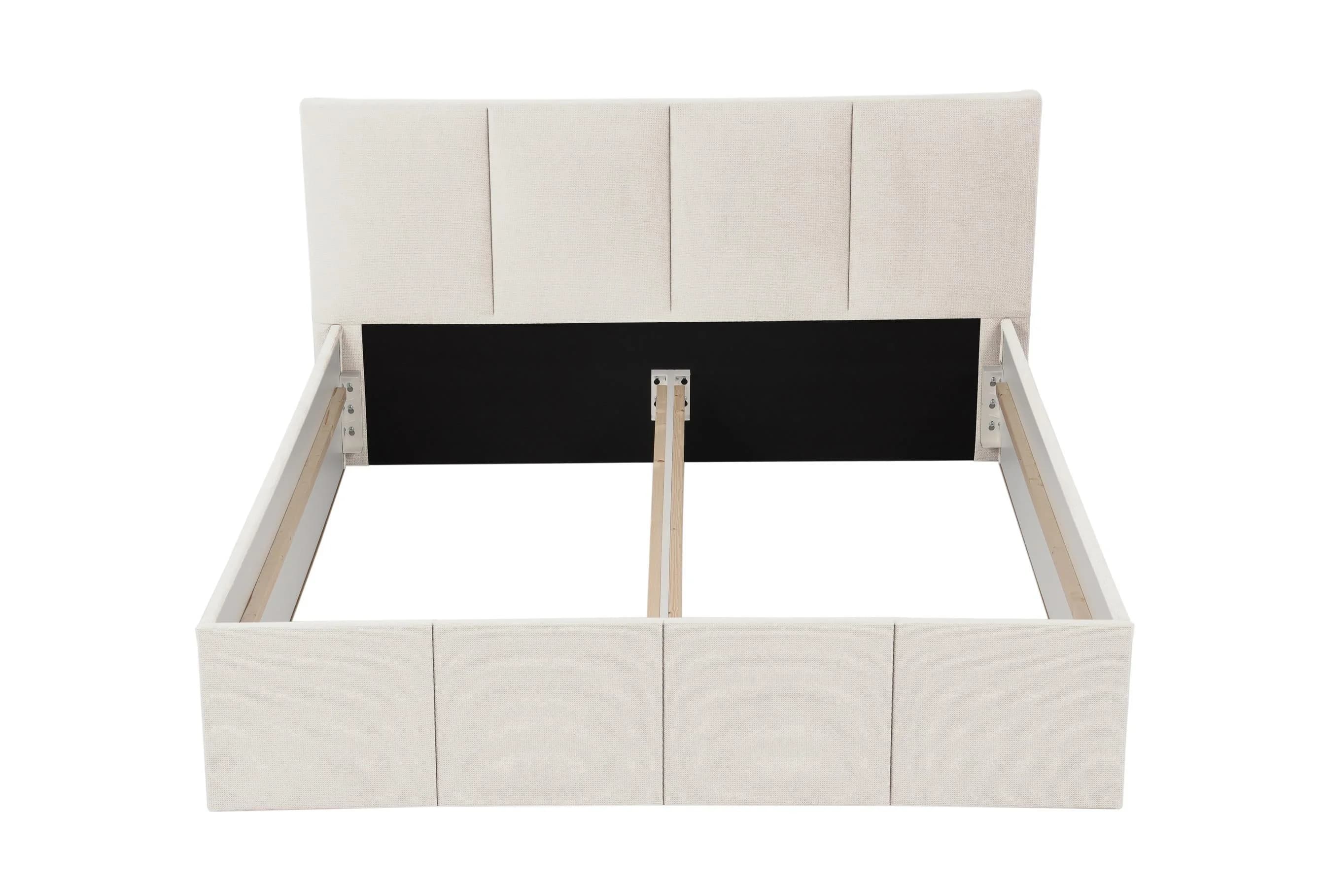 Halmon Schlafkomfort Betten Polsterbett Dalas Beige mit Stauraum