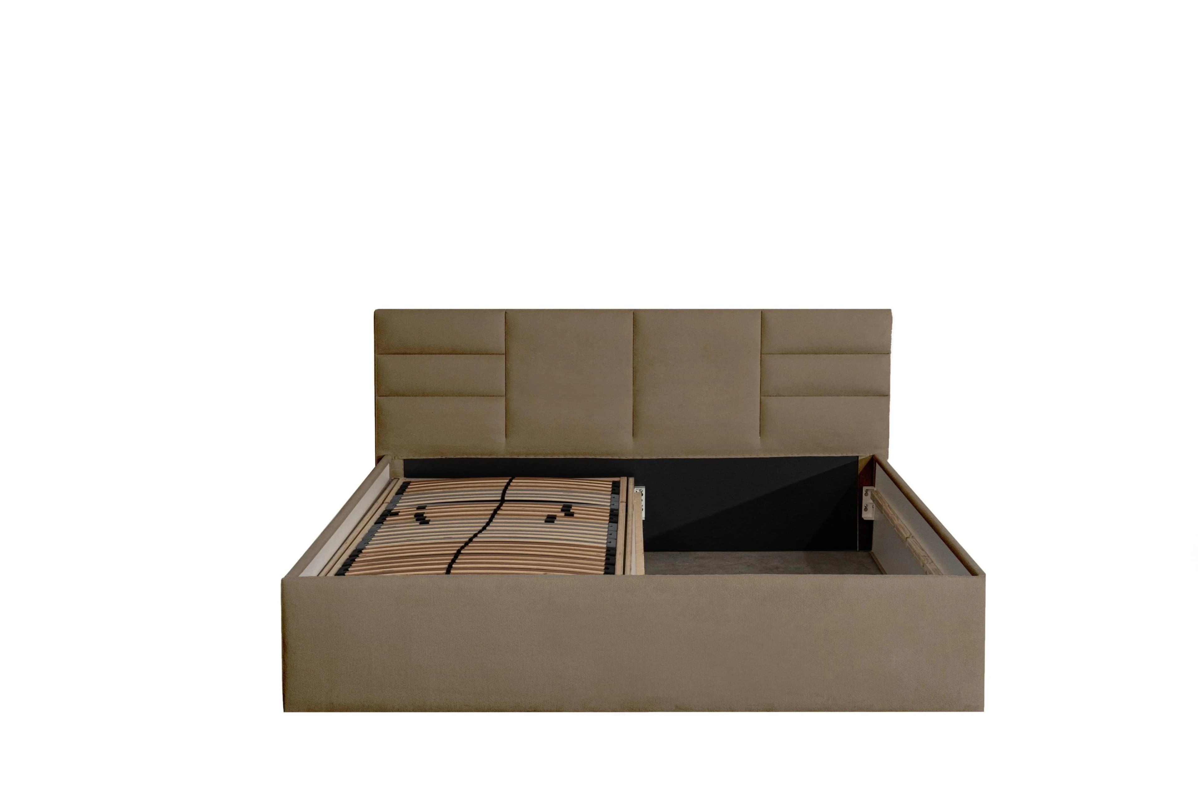 Halmon Schlafkomfort Betten Polsterbett Madera Sahara Beige mit Stauraum