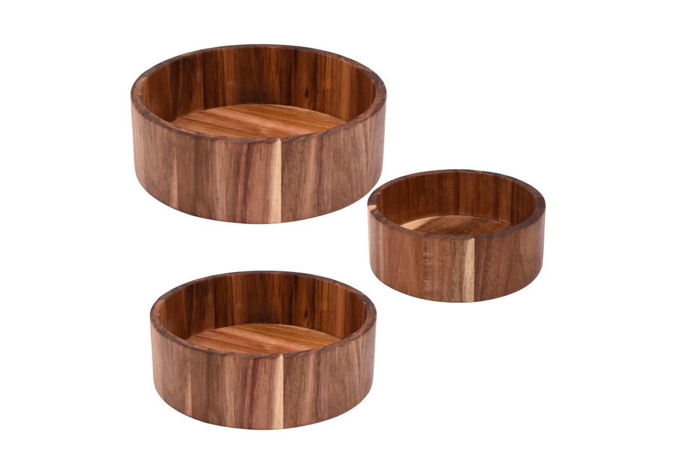 Zoha Dekoschale Akazie Flat Bowl – Dekoschale aus Akazienholz (3 St) - Bild 2