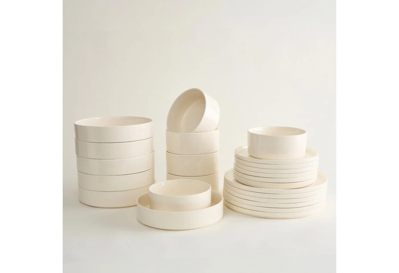 Zoha Geschirr-Set 48-tlg. Beige Gold Porzellan - Bild 4
