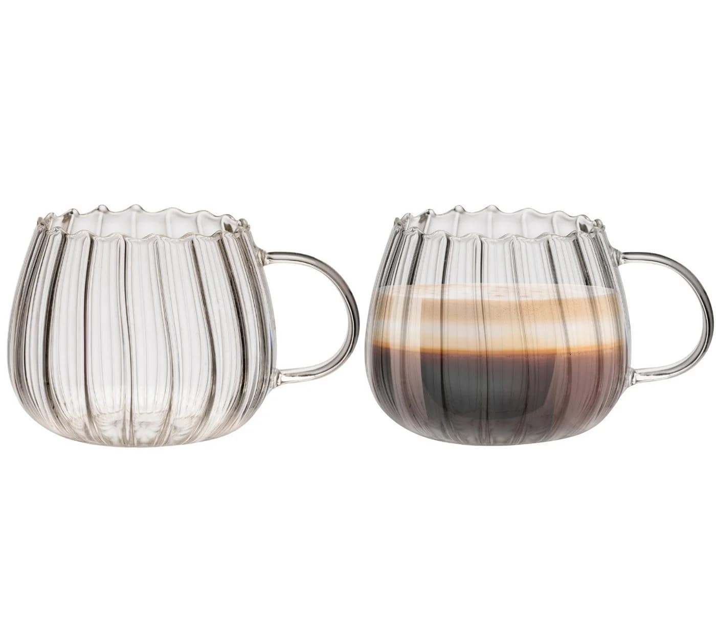 Zoha Glas Riffle Cup 400ml 8-tlg. Borosilikatglas Skandinavisch - Bild 2