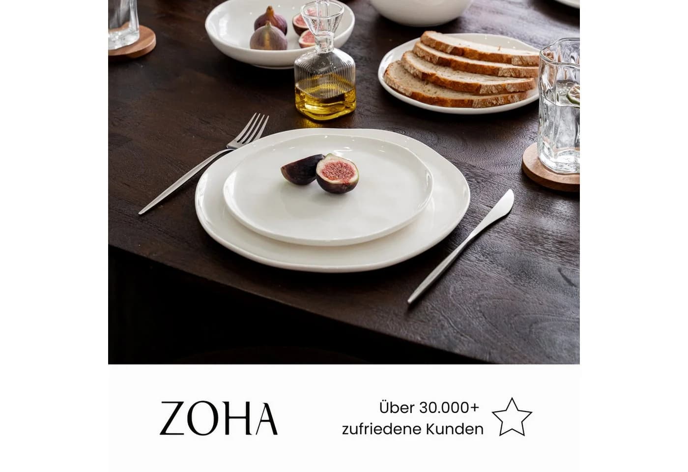 Zoha Teller-Set Perlemor weiß - 24-tlg. Geschirrset für 6 Personen - Bild 3