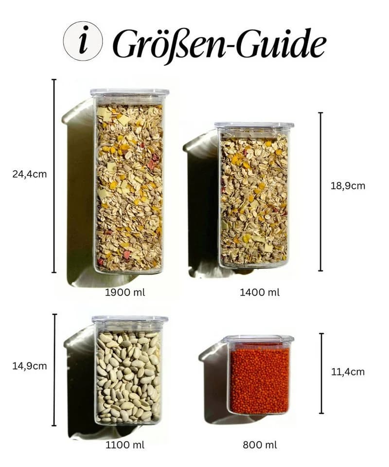Zoha Vorratsglas Set Borosilikatglas Stapelbar Luftdicht - Bild 4
