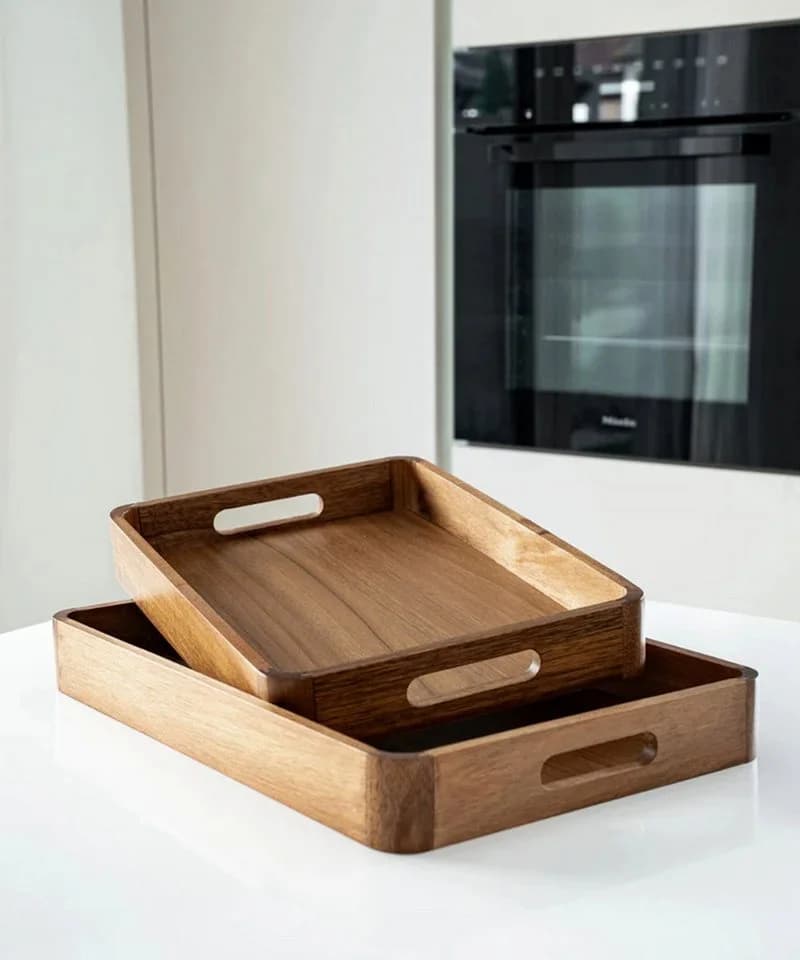 COFI 1453 Serviertablett Akazie Tora Braun Massivholz