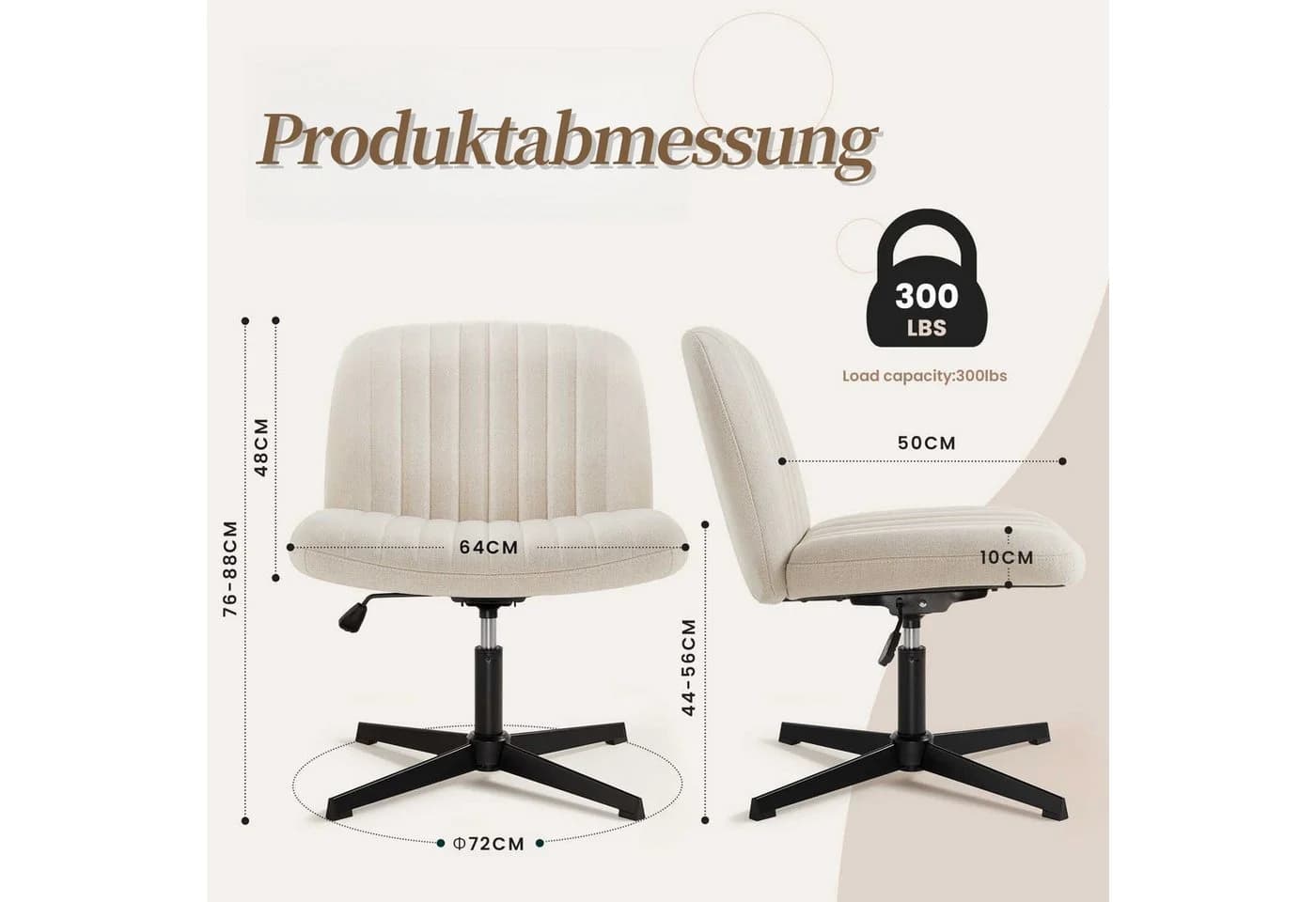 Intimate WM Heart Bürostuhl Ohne Armlehnen Ergonomischer Schreibtischstuhl - Bild 5
