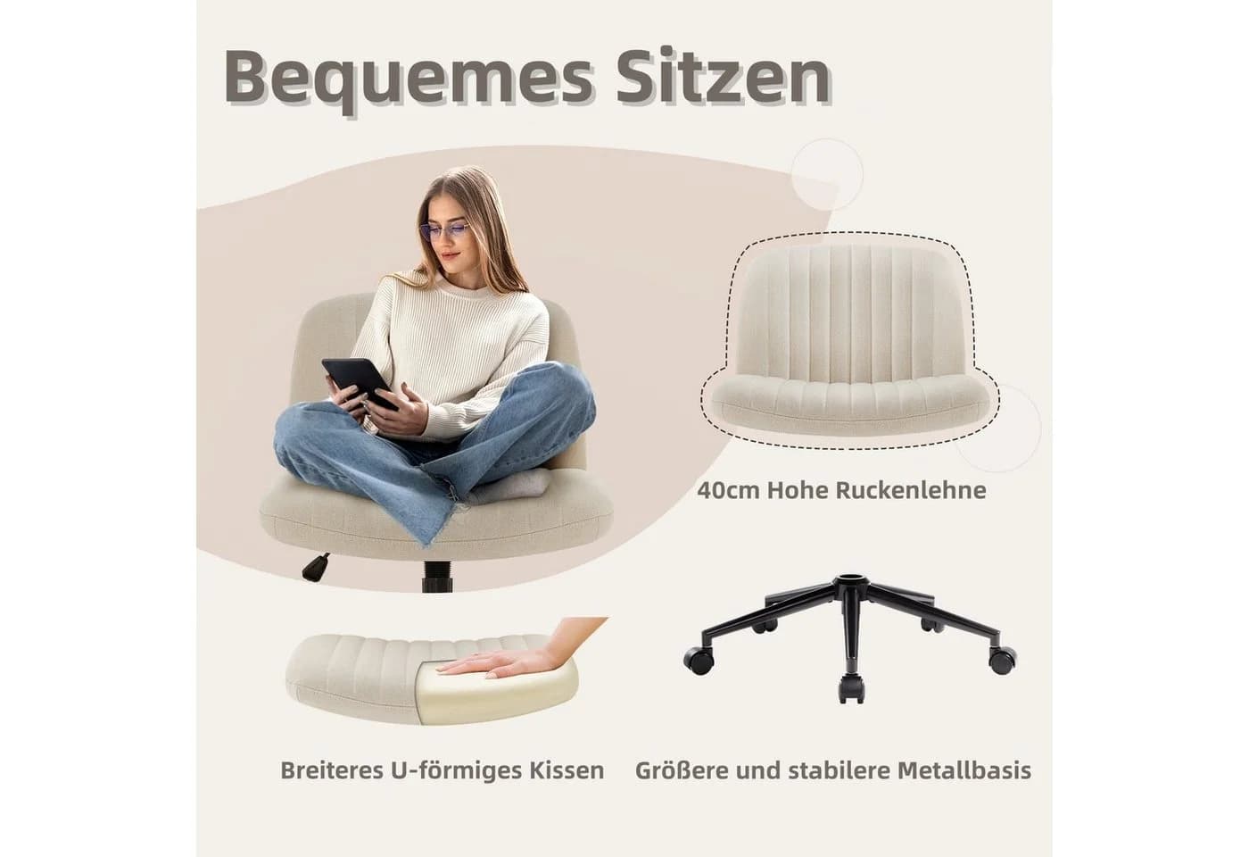 Intimate WM Heart Bürostuhl Ohne Armlehnen Höhenverstellbar Mit Wippfunktion