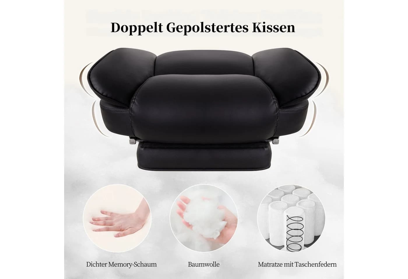 Intimate WM Heart Chefsessel Ergonomischer Bürostuhl Schwarz PU-Leder - Bild 4