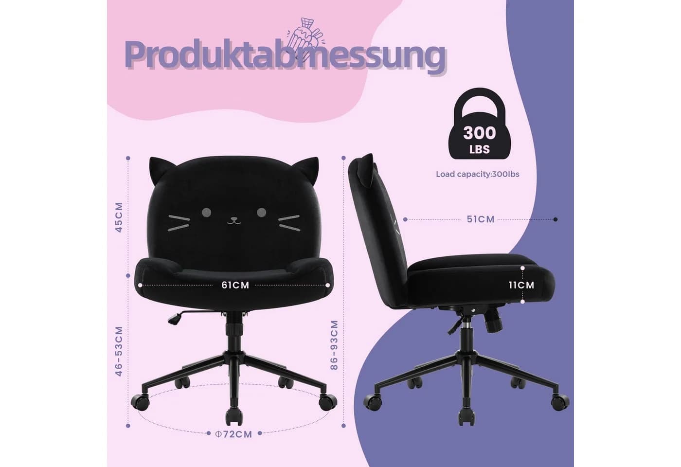 Intimate WM Heart Ergonomischer Bürostuhl ohne Armlehne Höhenverstellbar - Bild 5