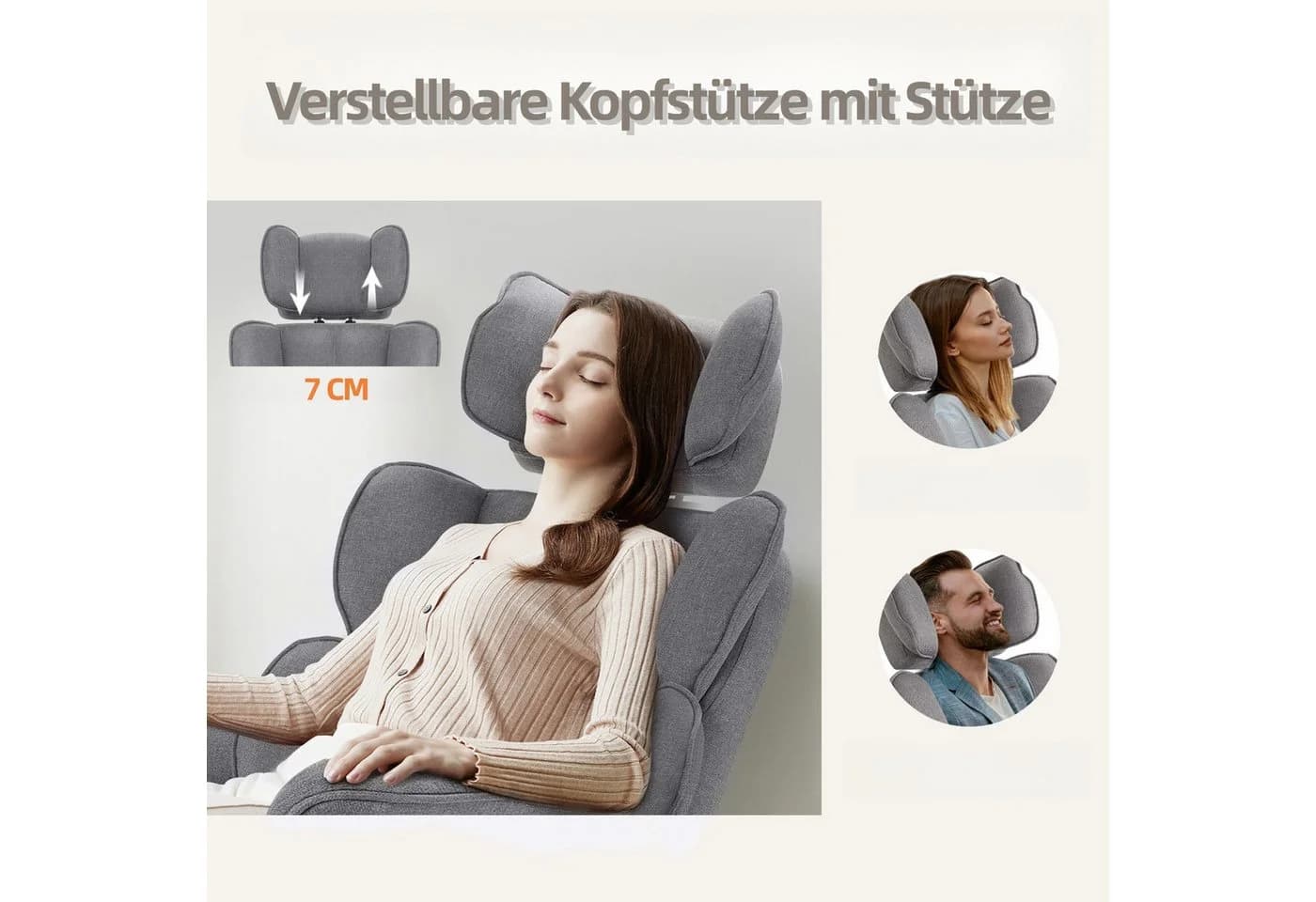Intimate WM Heart Chefsessel Ergonomischer Bürostuhl Grau Stoff