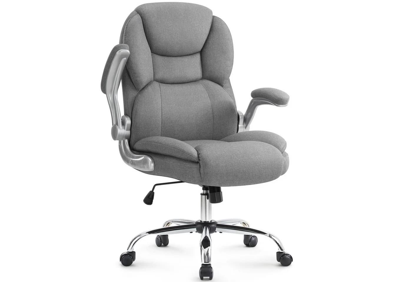 IWMH Chefsessel Grau Ergonomischer Bürostuhl mit klappbaren Armlehnen - Bild 2