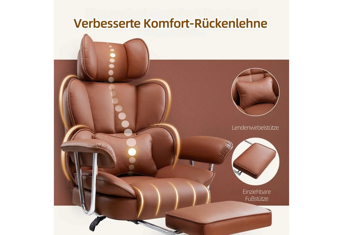 Intimate WM Heart Chefsessel Ergonomisch Braun PU-Leder - Bild 3