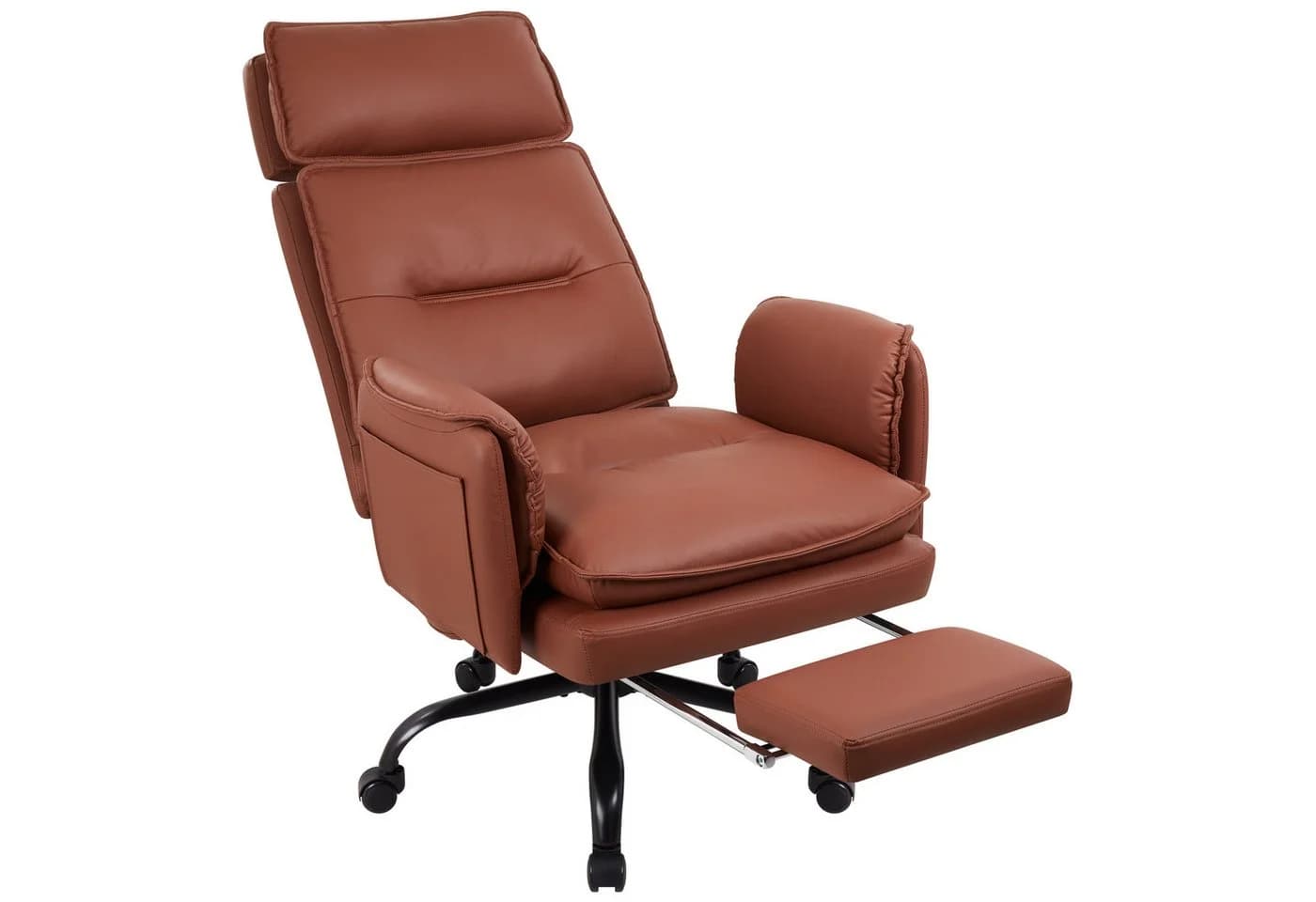 IWMH Bürostuhl Ergonomisch Chefsessel Braun mit Kopfstütze und Fußstütze - Bild 2