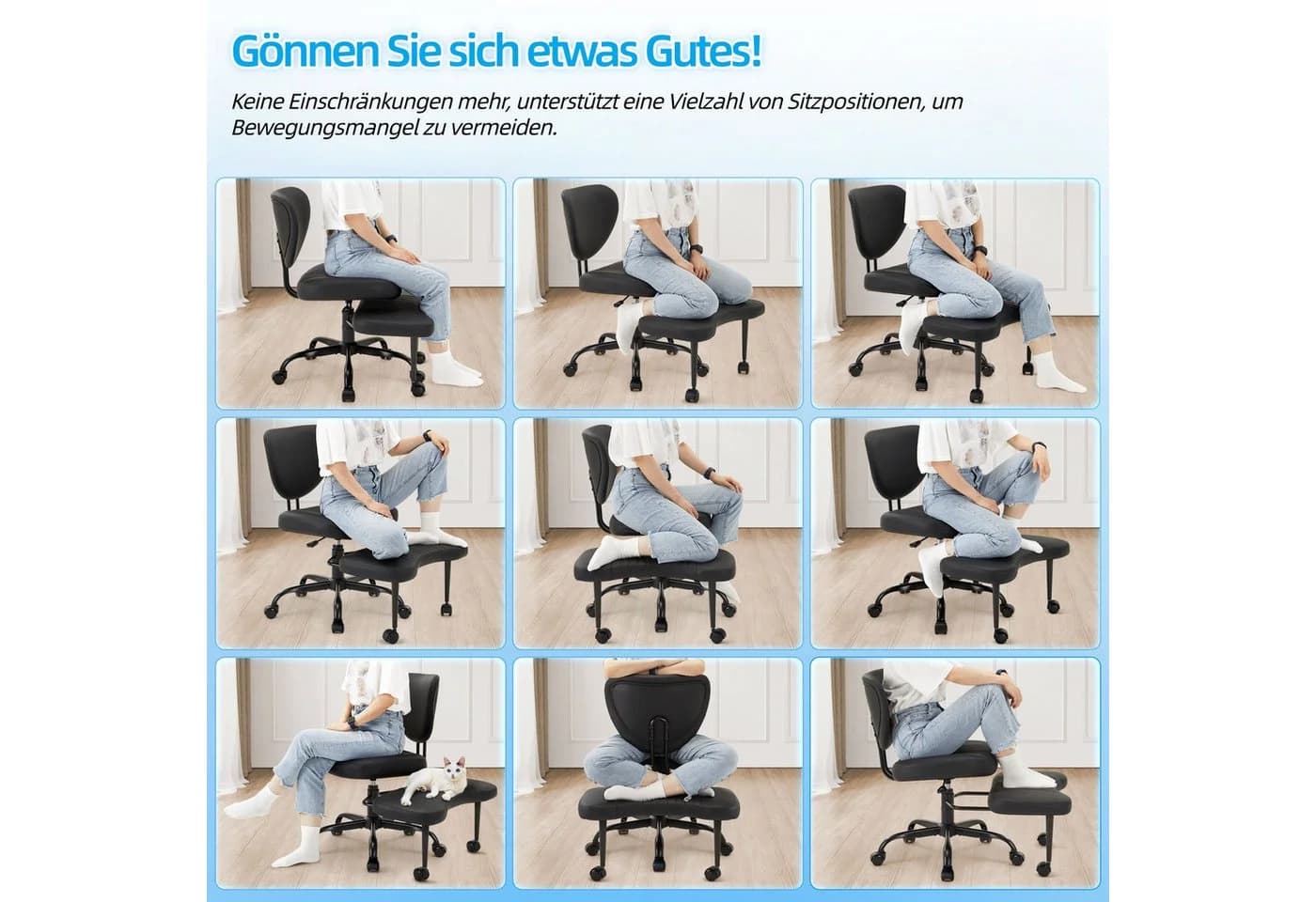 IWMH Bürostuhl mit Fußstütze, Ergonomisch, Höhenverstellbar - Bild 3