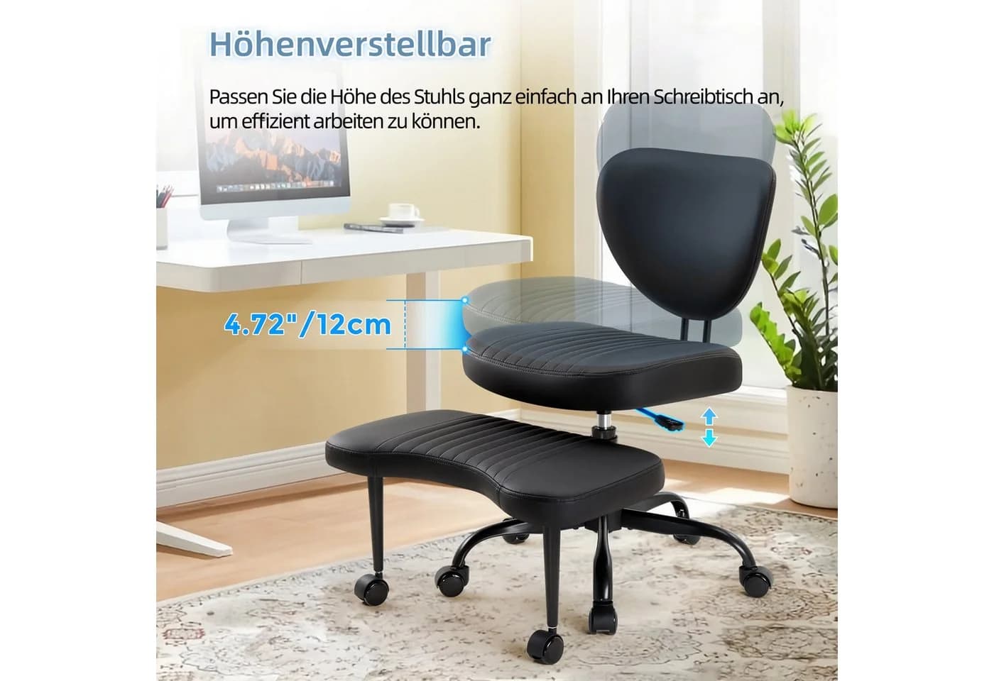 IWMH Bürostuhl mit Fußstütze, Ergonomisch, Höhenverstellbar - Bild 4