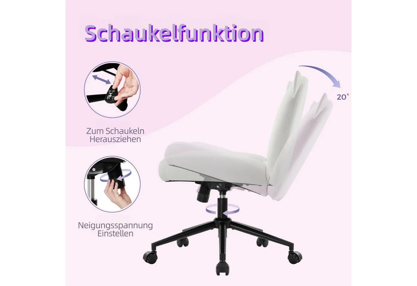 Intimate WM Heart Bürostuhl Weiß Ergonomisch Höhenverstellbar - Bild 3