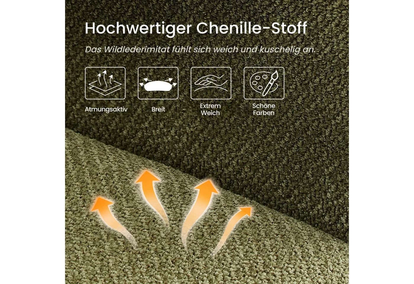 IWMH Bürostuhl Grün Höhenverstellbar mit Armlehnen Drehstuhl