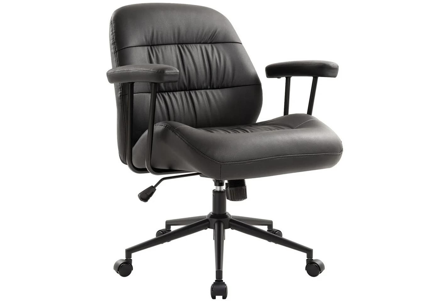 IWMH Bürostuhl Drehstuhl Schwarz Ergonomisch mit abnehmbaren Armlehnen - Bild 2