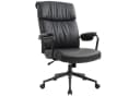 IWMH Bürostuhl Ergonomischer Chefsessel Retro PU-Leder Schwarz Bild 2