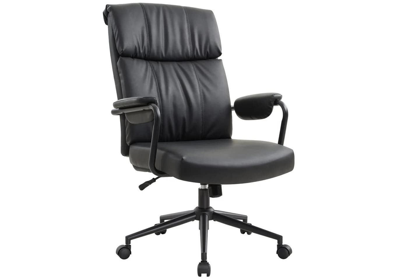 IWMH Bürostuhl Ergonomischer Chefsessel Retro PU-Leder Schwarz - Bild 2
