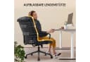 IWMH Bürostuhl Ergonomischer Chefsessel Retro PU-Leder Schwarz Bild 4