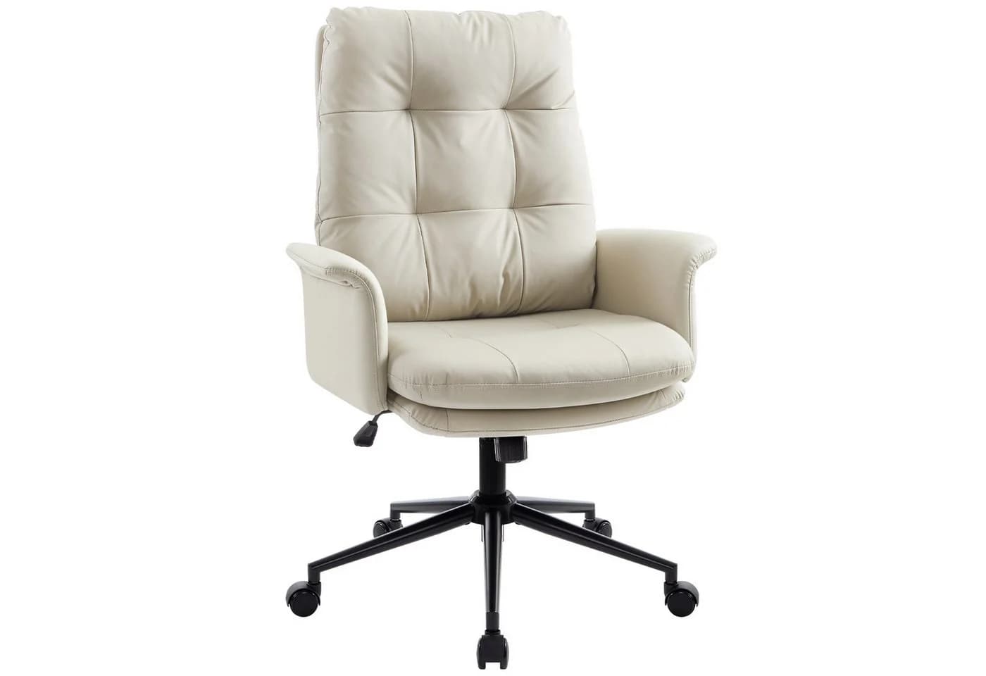 IWMH Chefsessel Ergonomisch Bürostuhl Beige Kunstleder - Bild 2