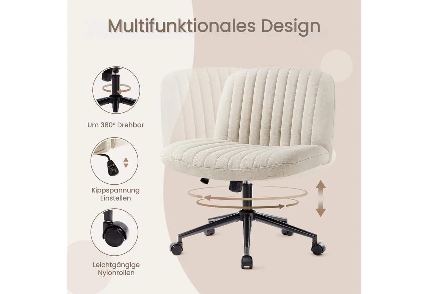 Intimate WM Heart Bürostuhl Beige Ohne Armlehnen Mit Rollen - Bild 3