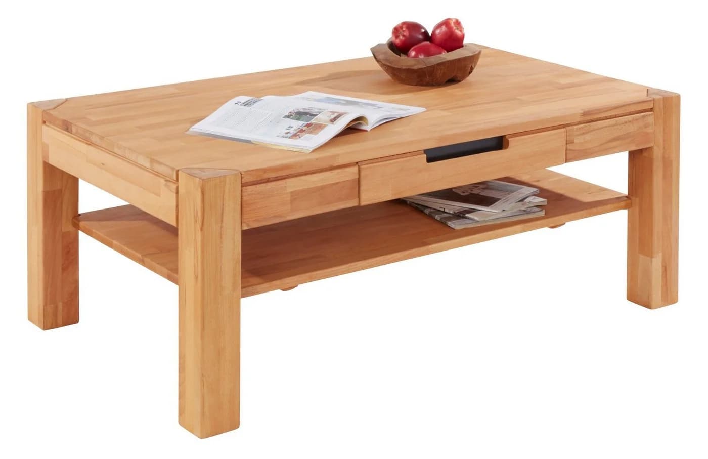 TaBoLe Möbel Couchtisch Tino Massivholz Buche mit Schubkasten - Bild 2