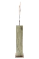 Dekoleidenschaft Dekosäule "Rostherz" Holz Blockform 72 cm Metallherz Eingangsdeko Bild 3