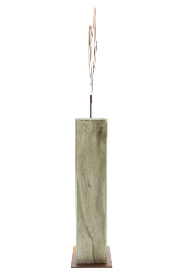 Dekoleidenschaft Dekosäule "Rostherz" Holz Blockform 72 cm Metallherz Eingangsdeko - Bild 3