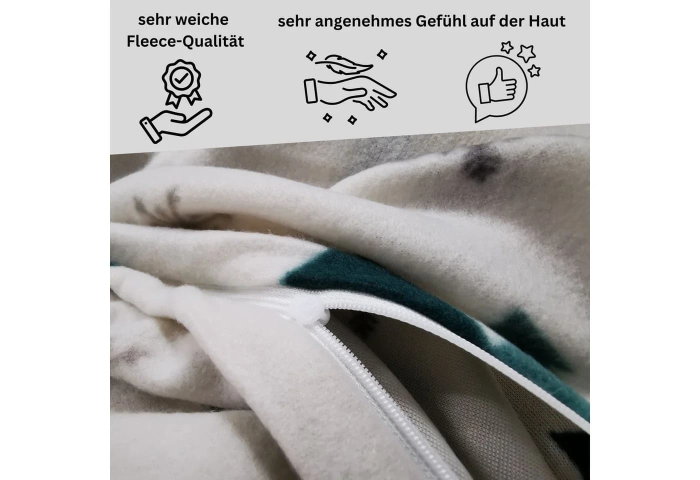 Leonado Vicenti Fleece Bettwäsche Weiß 100% Polyester Thermo - Bild 5