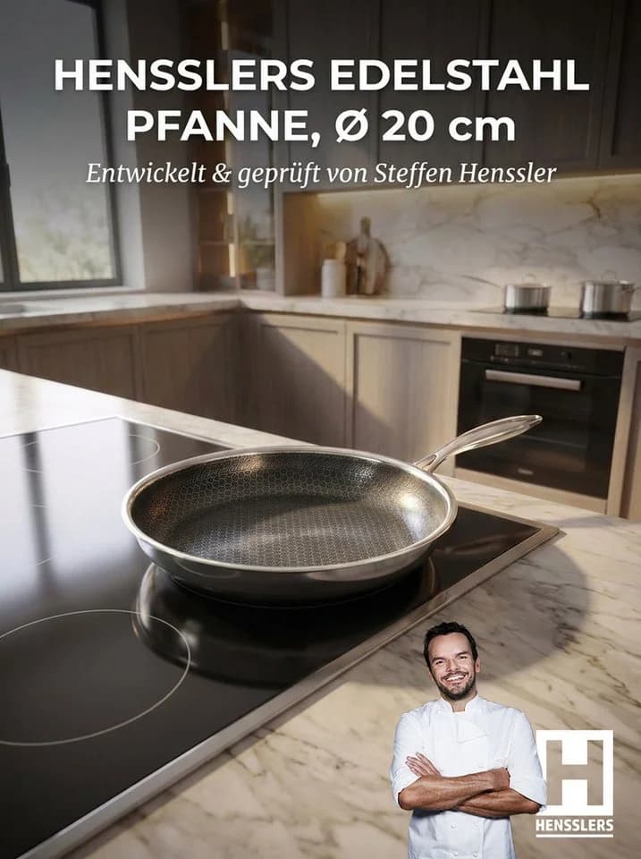 Bratpfanne Hensslers Edelstahl 20cm Antihaft Induktion - Bild 4