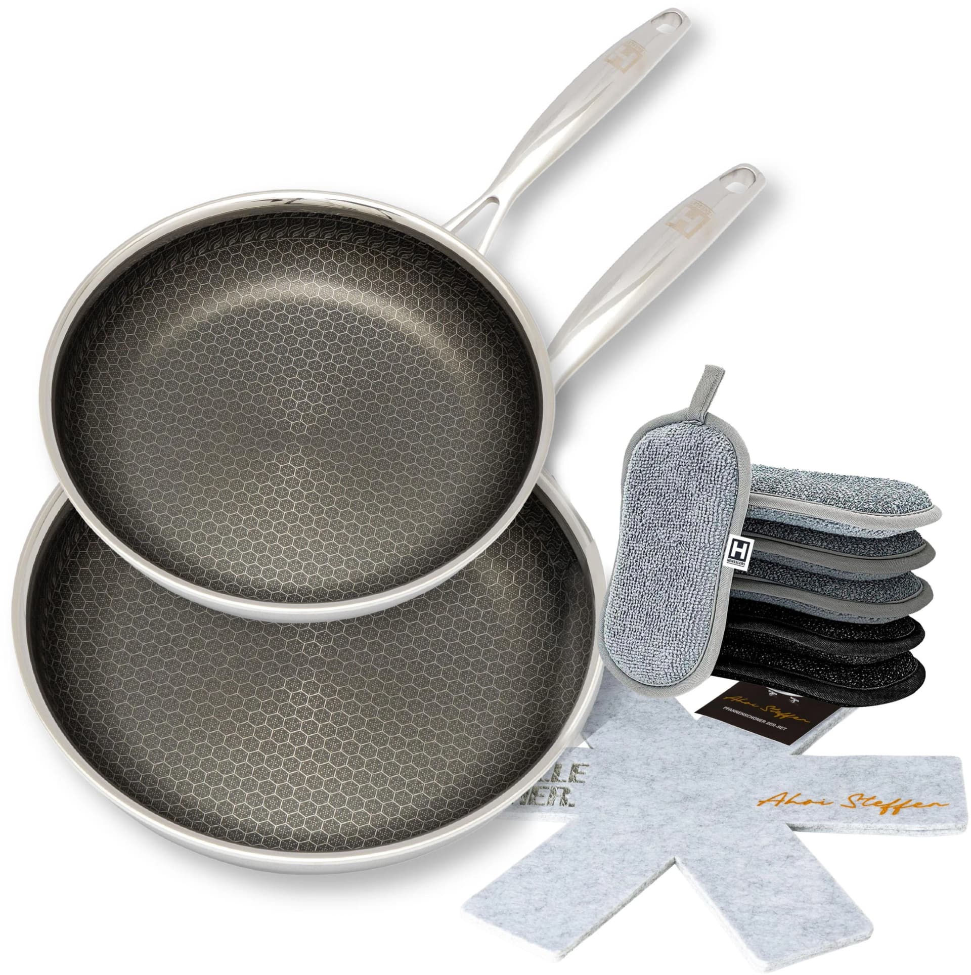 Pfannen-Set HENSSLERS Kochbox Deluxe Silberfarben
