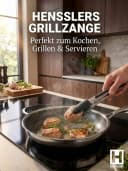HENSSLERS Pfannen-Set Premium 5-tlg. Edelstahl mit Grillzange & Messer Bild 5
