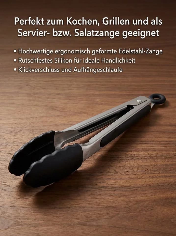 HENSSLERS Premium Wok 28 cm Edelstahl mit Grillzange - Bild 5