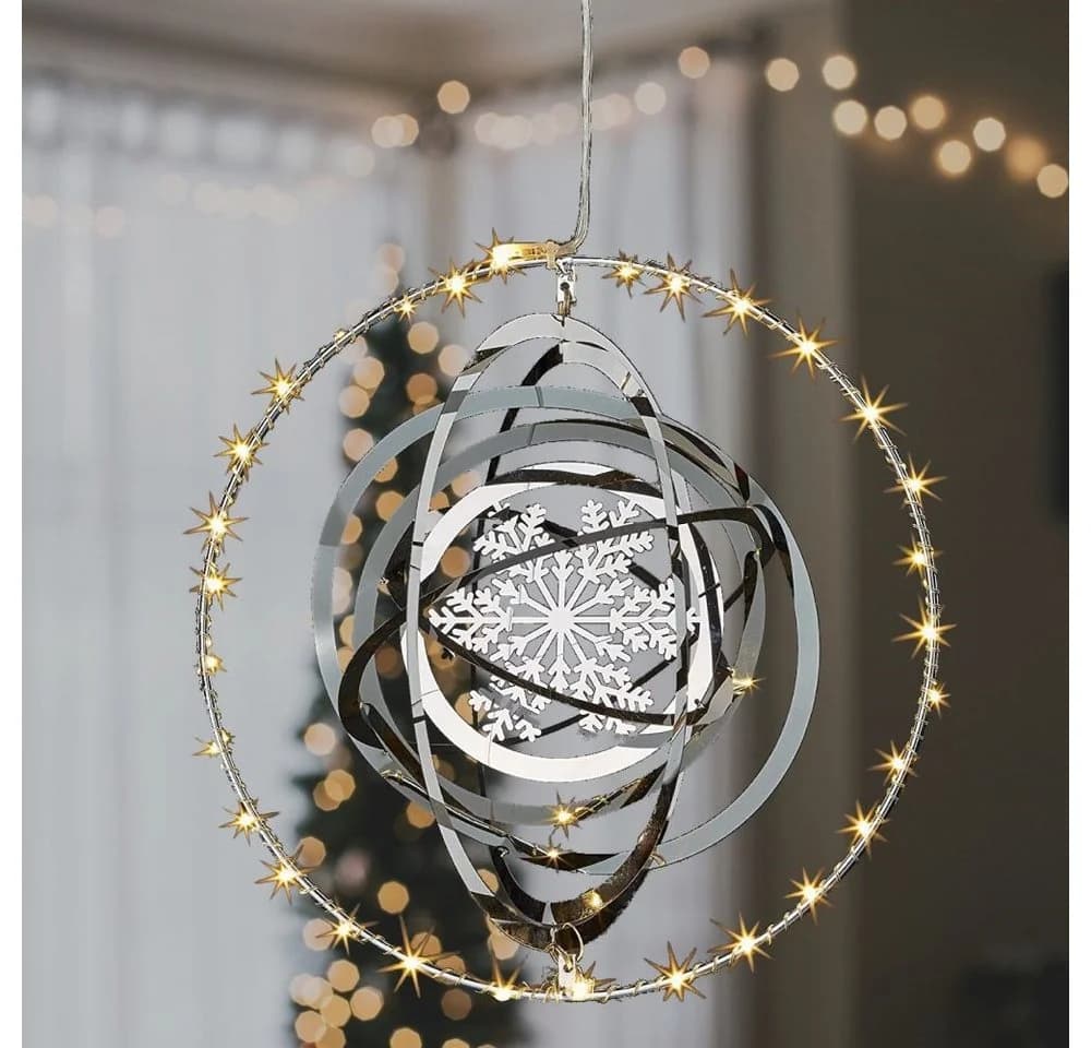 Seasonals 3D Fensterbild Kreis 30er warmweiß Timer