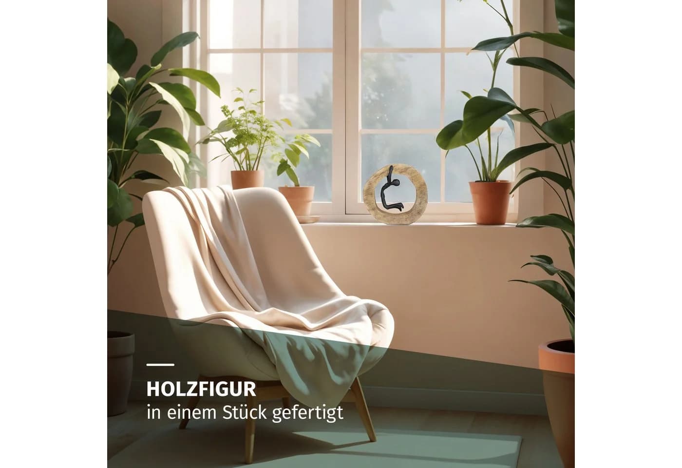 Moritz Skulptur Nicht aufgeben Holz Tischdeko Fensterdeko Wanddeko Holzdeko Weihnachtsdeko - Bild 3