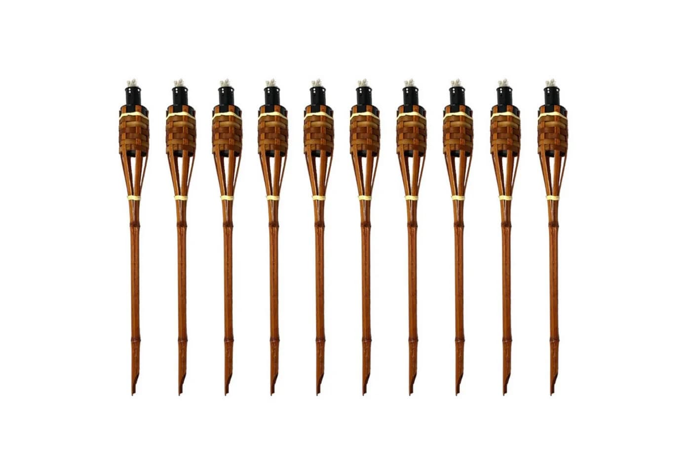 Moritz 10x Gartenfackel deluxe 60 cm dunkelbraun Bambus - Bild 2