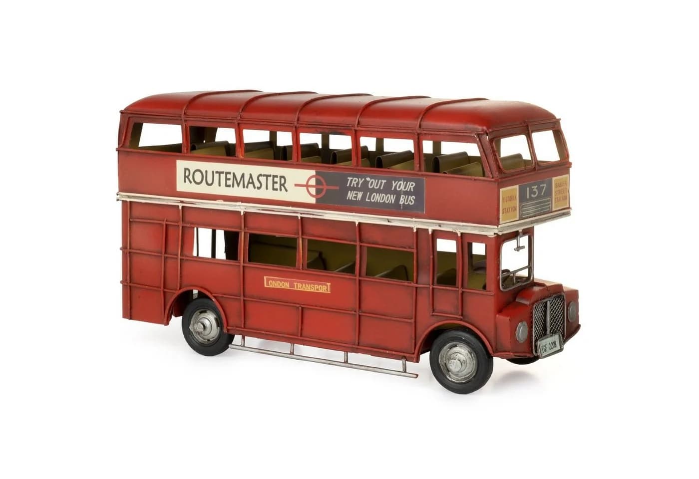Moritz Dekofigur Doppeldecker Bus England rot Blech - Bild 2